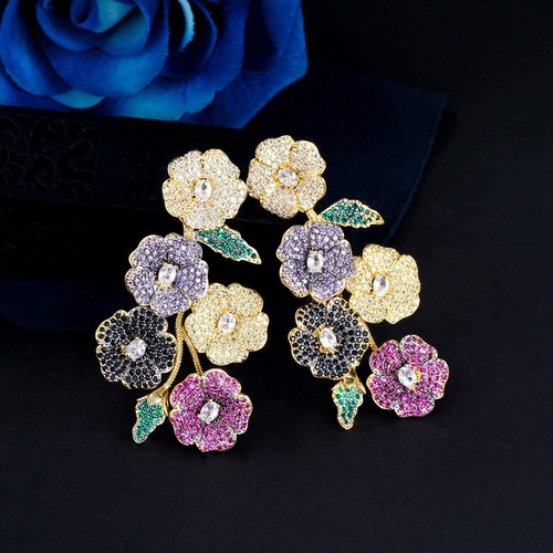 Orecchini grappolo fiori - a,