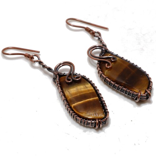 Orecchini rame con pietre - rame,