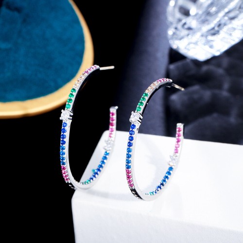Orecchini cerchio arcobaleno - orecchini,
