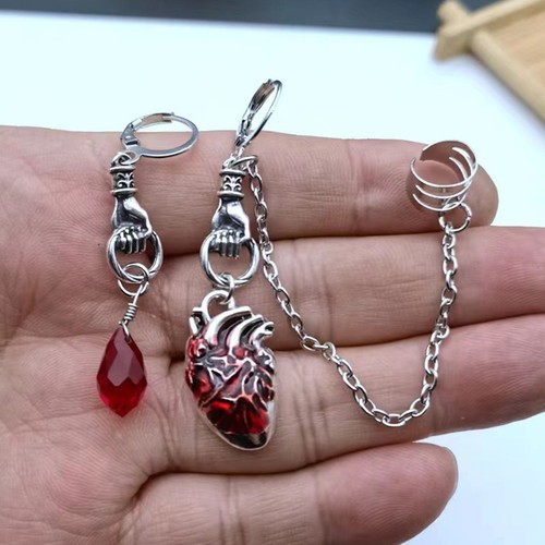 Orecchini cuore asimmetrico - orecchini,