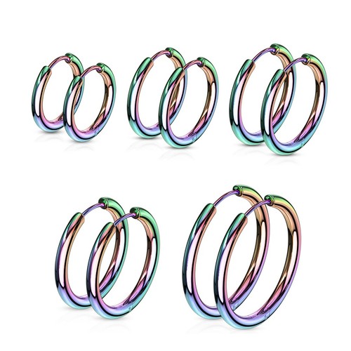 Orecchini cerchio arcobaleno - orecchini,