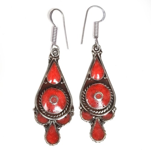Orecchini rosso corallo