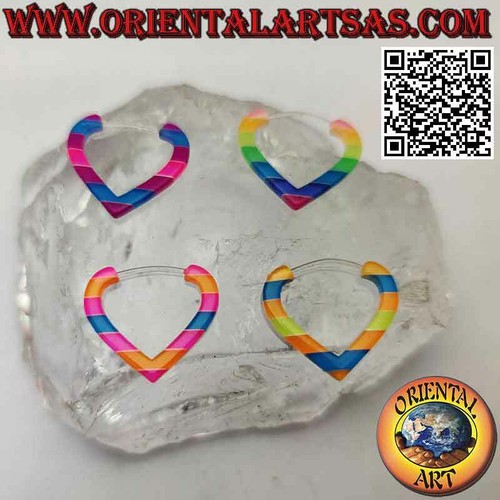Orecchini cuore multicolor - orecchini,